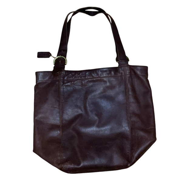 Vintage COACH Waverly XL Leather Tote Bag Brown Mahogany - Picture 12 of 15